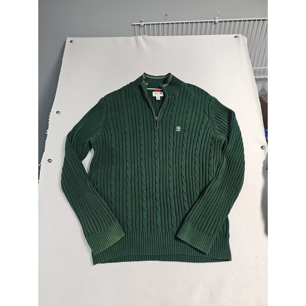Vtg Crest By Tommy Hilfiger Men's Quarter Zip Cable Knit Sweater Size XL T Y2k